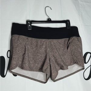 lululemon gray & black speed up shorts 4in size 12